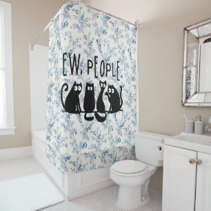 Ew People Funny Meowy Black Cats Duschvorhang