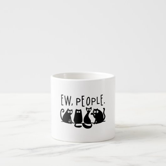Ew People Funny Meowy Black Cats Espressotasse (Vorderseite)