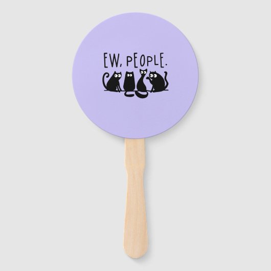 Ew People Funny Meowy Black Cats Fächer (Vorderseite)