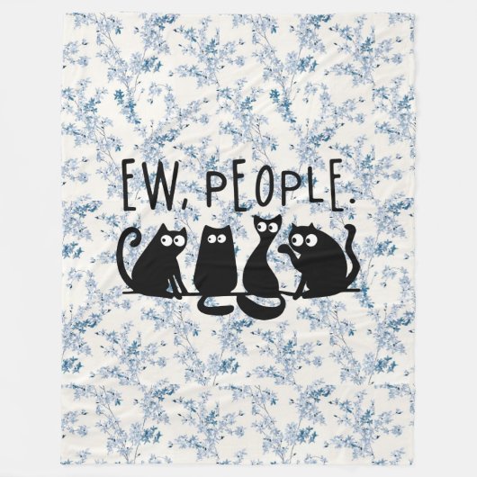 Ew People Funny Meowy Black Cats Fleecedecke (Vorderseite)