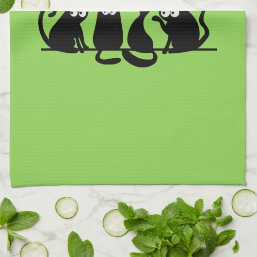 Ew People Funny Meowy Black Cats Geschirrtuch (Gefaltet)