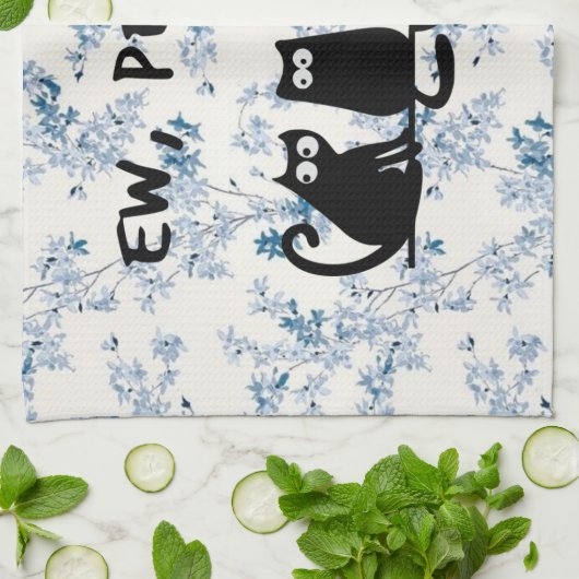 Ew People Funny Meowy Black Cats Geschirrtuch (Gefaltet)