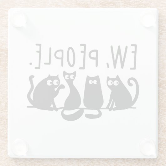 Ew People Funny Meowy Black Cats Glasuntersetzer (Rückseite)