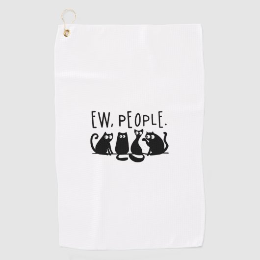 Ew People Funny Meowy Black Cats Golfhandtuch (Vorderseite)