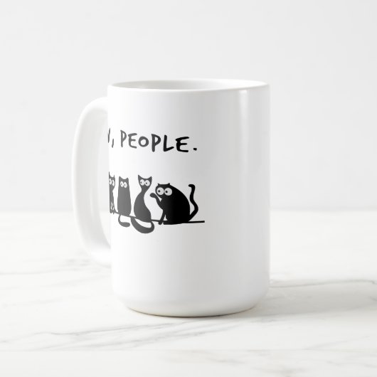 Ew People Funny Meowy Black Cats Kaffeetasse (Vorderseite Links)