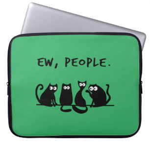 Ew People Funny Meowy Black Cats Laptopschutzhülle