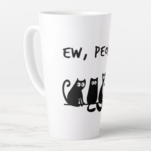 Ew People Funny Meowy Black Cats Milchtasse (Linke Ecke)