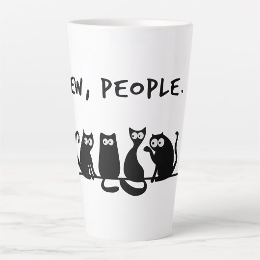 Ew People Funny Meowy Black Cats Milchtasse (Vorderseite)