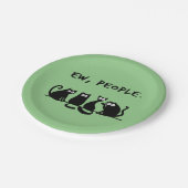 Ew People Funny Meowy Black Cats Pappteller (Schrägansicht)