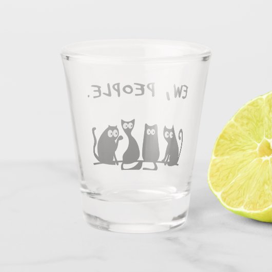 Ew People Funny Meowy Black Cats Schnapsglas (Rückseite)