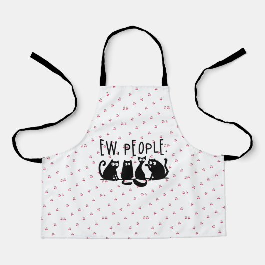 Ew People Funny Meowy Black Cats Schürze (Vorderseite)