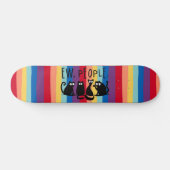Ew People Funny Meowy Black Cats Skateboard (Horizontal)