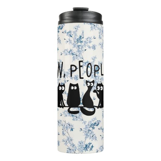 Ew People Funny Meowy Black Cats Thermosbecher (Vorderseite)