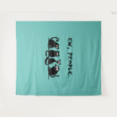 Ew People Funny Meowy Black Cats Wandteppich (Vorderseite (Horizontal))