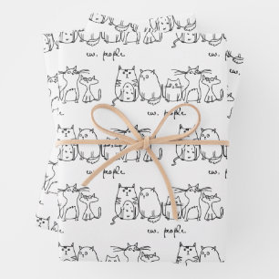Ew, People Funny Meowy Cat Liebhaber Geschenkpapier Set