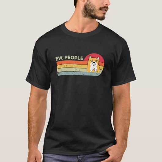 Ew People Funny Retro Dog T-Shirt (Vorderseite)