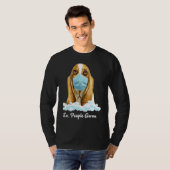 Ew People Germs Basset Hound Dog Wearing Face Mask T-Shirt (Vorne ganz)