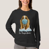 Ew People Germs Basset Hound Dog Wearing Face Mask T-Shirt (Vorderseite)