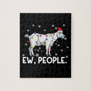 Ew People Goat Gift Santa Funny Goat Xmas Geschenk Puzzle