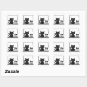 Ew People Grumpy Black Cat Quadratischer Aufkleber (Blatt)