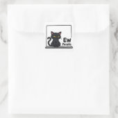 Ew People Grumpy Black Cat Quadratischer Aufkleber (Tasche)