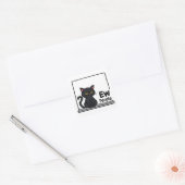 Ew People Grumpy Black Cat Quadratischer Aufkleber (Umschlag)