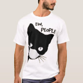 Ew People Masked Black Cat Design T-Shirt (Vorderseite)