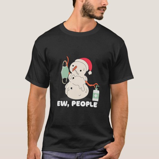 Ew People, Meldende Weihnachtsschneemann, Facemask T-Shirt (Vorderseite)