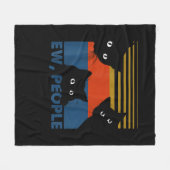 Ew People Retro Cat Funny Vintag Introvertierte Fleecedecke (Vorderseite (Horizontal))