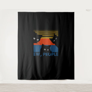 Ew People Retro Cat Funny Vintag Introvertierte Wandteppich