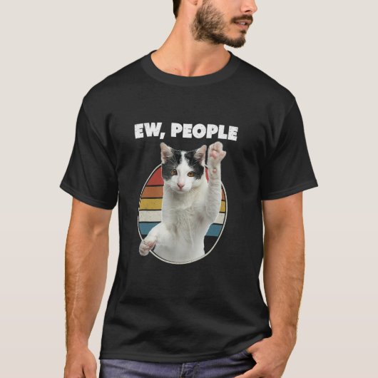 Ew People Retro Cat Meow Cat T-Shirt (Vorderseite)
