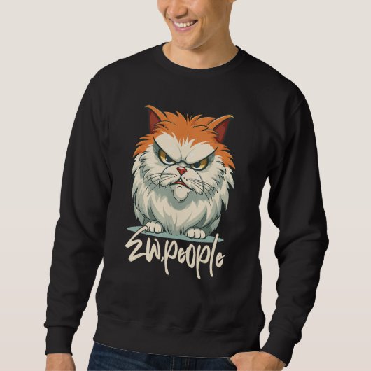 Ew People Retro Cat Vintage Cat Sweatshirt (Vorderseite)