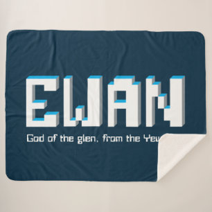 Ewan-Jungs-Name und Bedeutung Pixel-Text-Gamer Sherpadecke