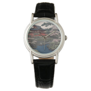 eWatch‑Fabrik – Tempel am Fluss – Japan Armbanduhr