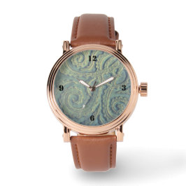 eWatch für Männer mit Rose, Gold und Grün Armbanduhr