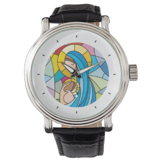 eWatch mit einer Mutter-Baby-Illustration. Armbanduhr