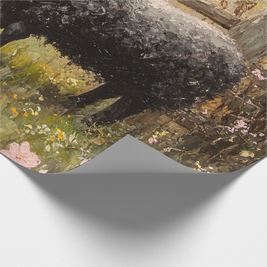 Ewe and Lamb Spring Sheep Art Decoupage Geschenkpapier (Ecke)