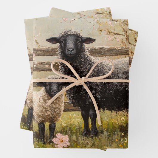 Ewe and Lamb Spring Sheep Art Decoupage Geschenkpapier Set (Beispiel)