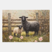 Ewe and Lamb Spring Sheep Art Decoupage Geschenkpapier Set (Vorderseite)