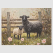 Ewe and Lamb Spring Sheep Art Decoupage Seidenpapier (Vorderseite)