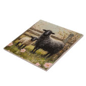 Ewe and Lamb Spring Sheep Art Fliese (Seite)