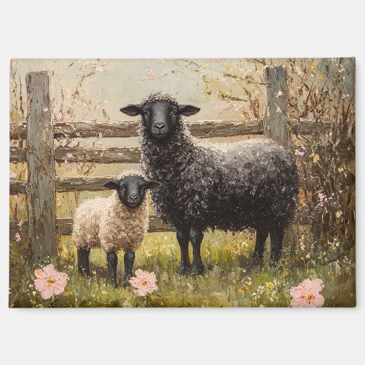 Ewe and Lamb Spring Sheep Art Magnet (Vorderseite)