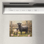 Ewe and Lamb Spring Sheep Art Magnet (In Situ (Geschirrspüler))
