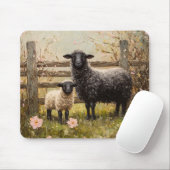 Ewe and Lamb Spring Sheep Art Mousepad (Mit Mouse)