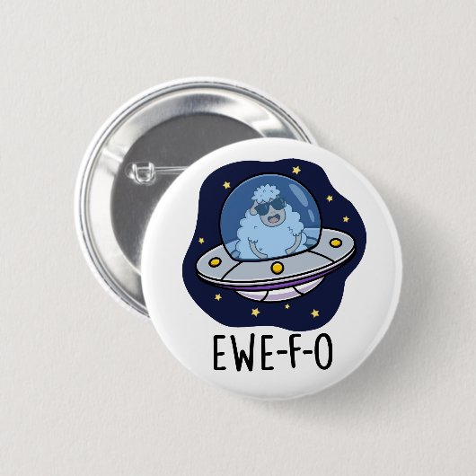 Ewe-F-O Funny UFO Pun Button (Vorne & Hinten)