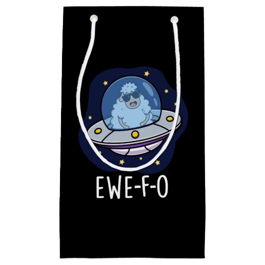 Ewe-F-O Funny UFO Pun Dark BG Kleine Geschenktüte (Vorderseite)