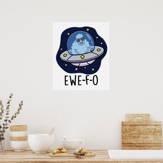 Ewe-F-O Funny UFO Pun Poster (Küche)