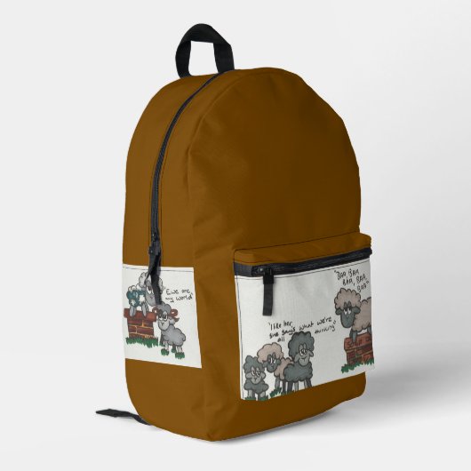 Ewe ist eine gemischte Verpackung Bedruckter Rucksack (Rückseitige Ecke links)