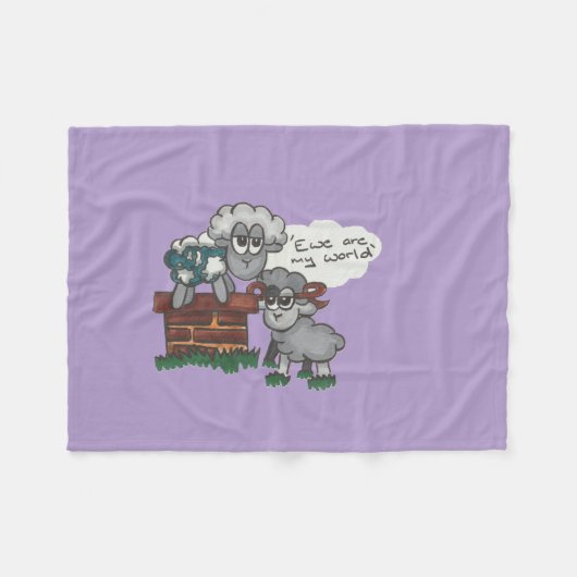 Ewe ist meine Welt Fleecedecke (Vorderseite (Horizontal))