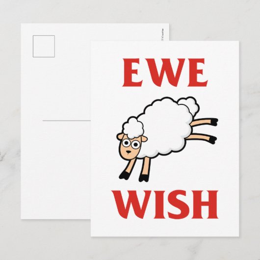 Ewe Wish Postkarte (Vorne/Hinten)
